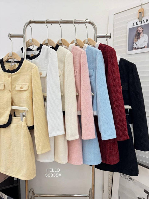 Women Stylish Short Tweed Co-Ord Sets